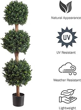 Pure Garden 50-10007 Hedyotis Triple Ball Tree, 5-Feet, 15x15, Green | Amazon (US)