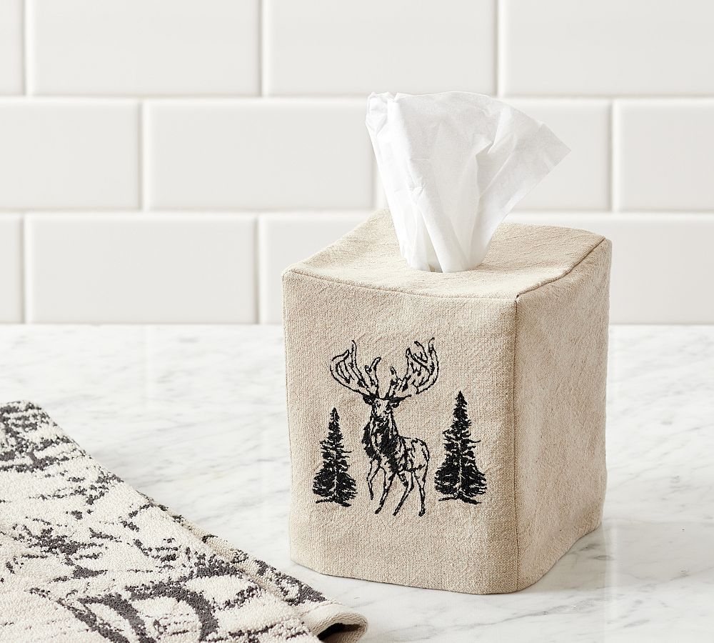 Rustic Forest Tissue Box Cover | Pottery Barn (US)