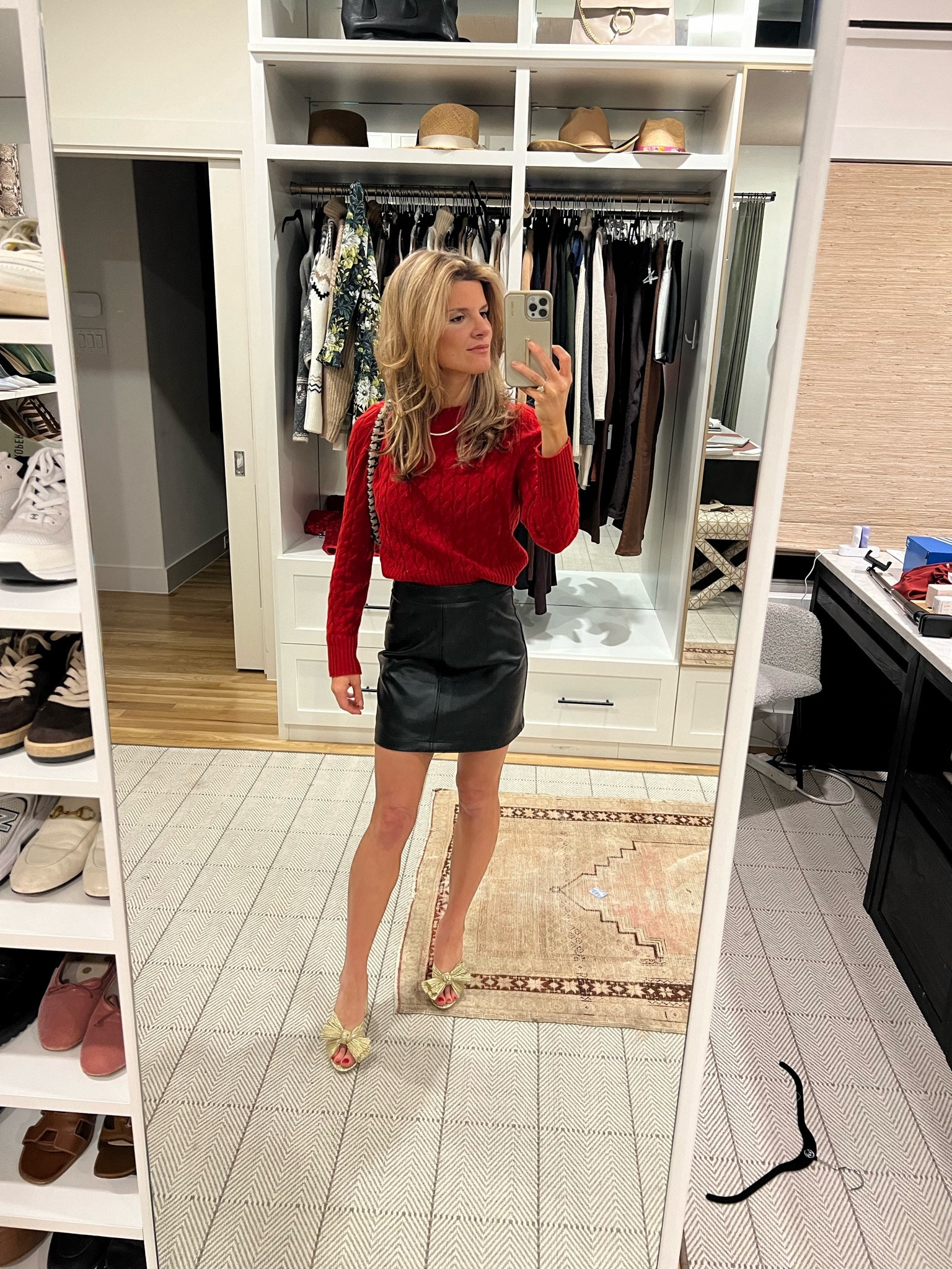 Wearing XS in sweater and 0 in skirt 