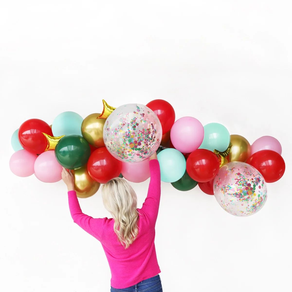 Packed Party "Mint to Be Merry" Christmas Party Multi-Color 16 Ft. Balloon Garland Kit, 35 Pcs | Walmart (US)