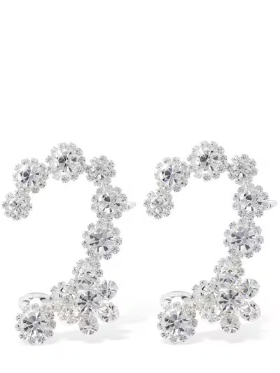 Magda Butrym - Flower crystal earrings - Silver | Luisaviaroma | Luisaviaroma
