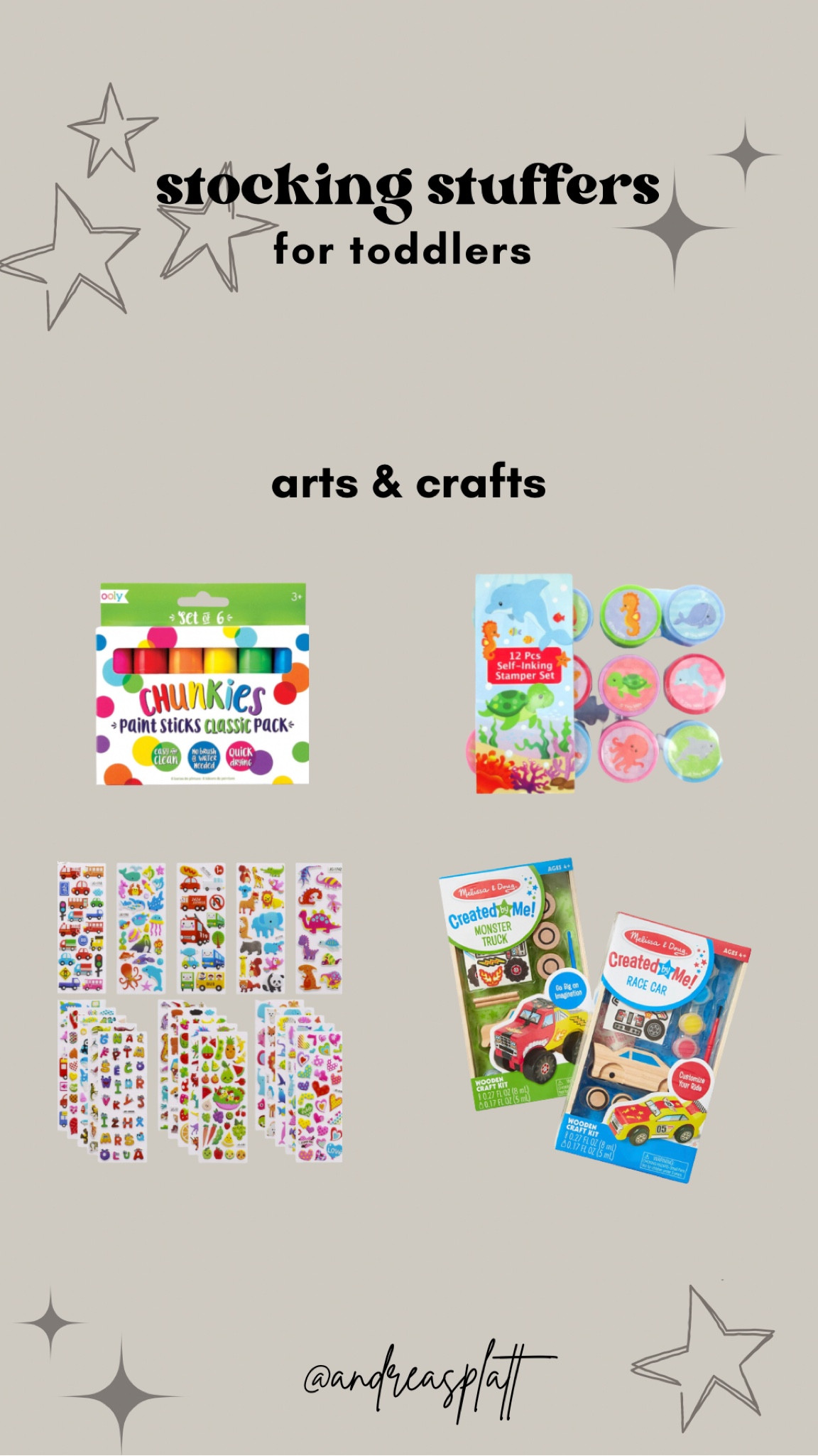 I usually accidentally go overboard with stocking stuffers and they don’t all fit in my child’s stocking… I can always wrap what doesn’t fit! Because I have lots of ideas this year… #stocking #stockingstuffer #toddler

#LTKHoliday #LTKkids #LTKGiftGuide