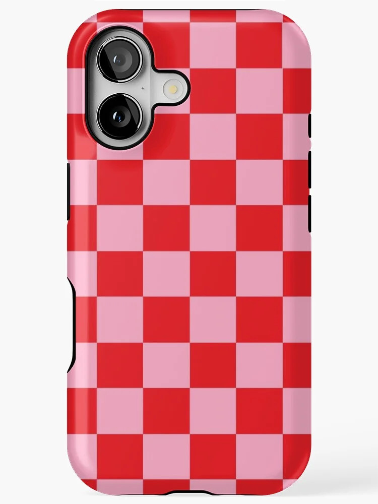 Checkered Pink and Red Phone Case for iPhone 17 16 15 14 13 12 11 Pro Max | Walmart (US)