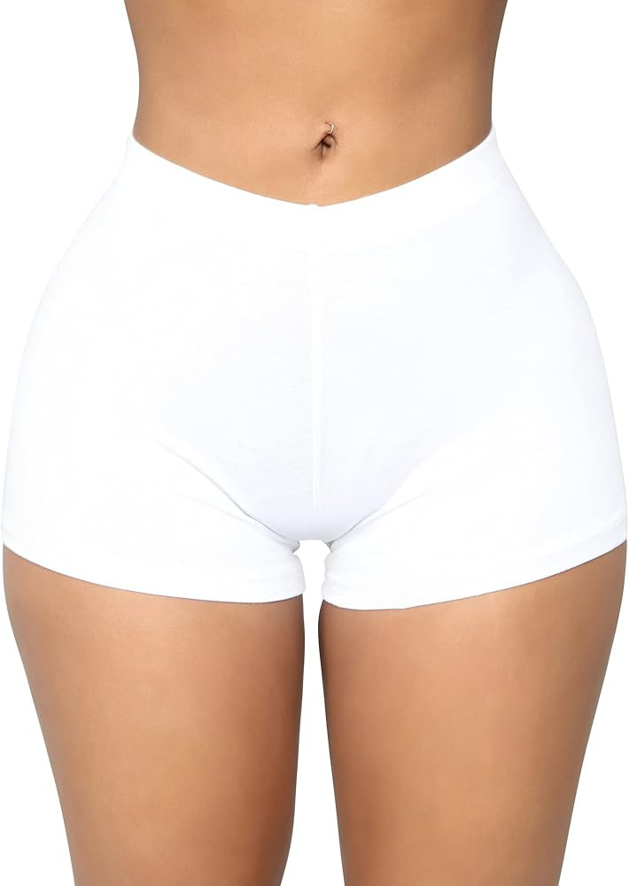 BORIFLORS Women's Sexy Workout Gym Biker Elastic Waist Booty Shorts | Amazon (US)