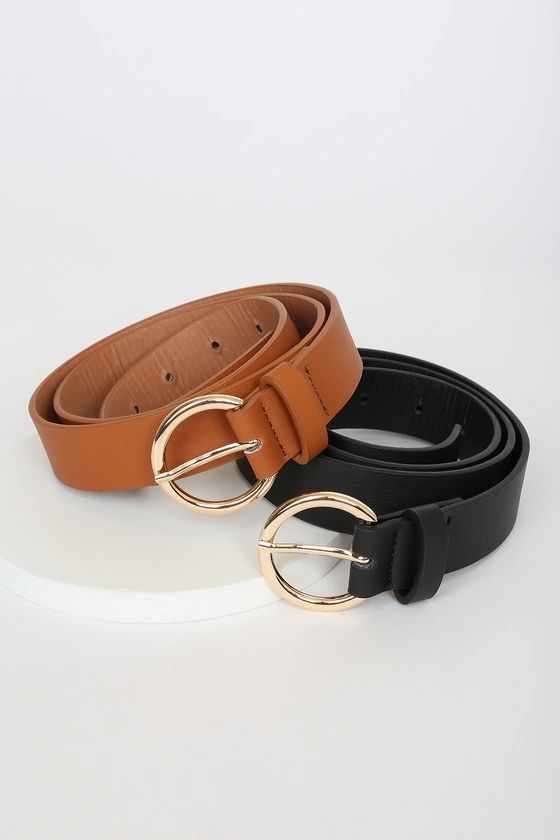 Such a Skill Black and Cognac Belt Set | Lulus (US)