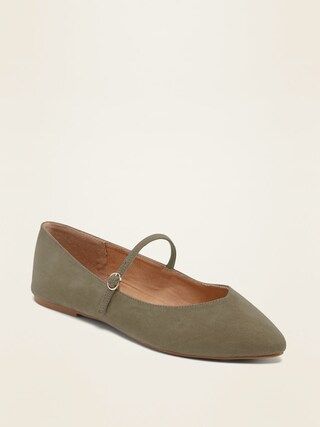 Faux-Suede Mary-Jane Ballet Flats for Women | Old Navy (CA)