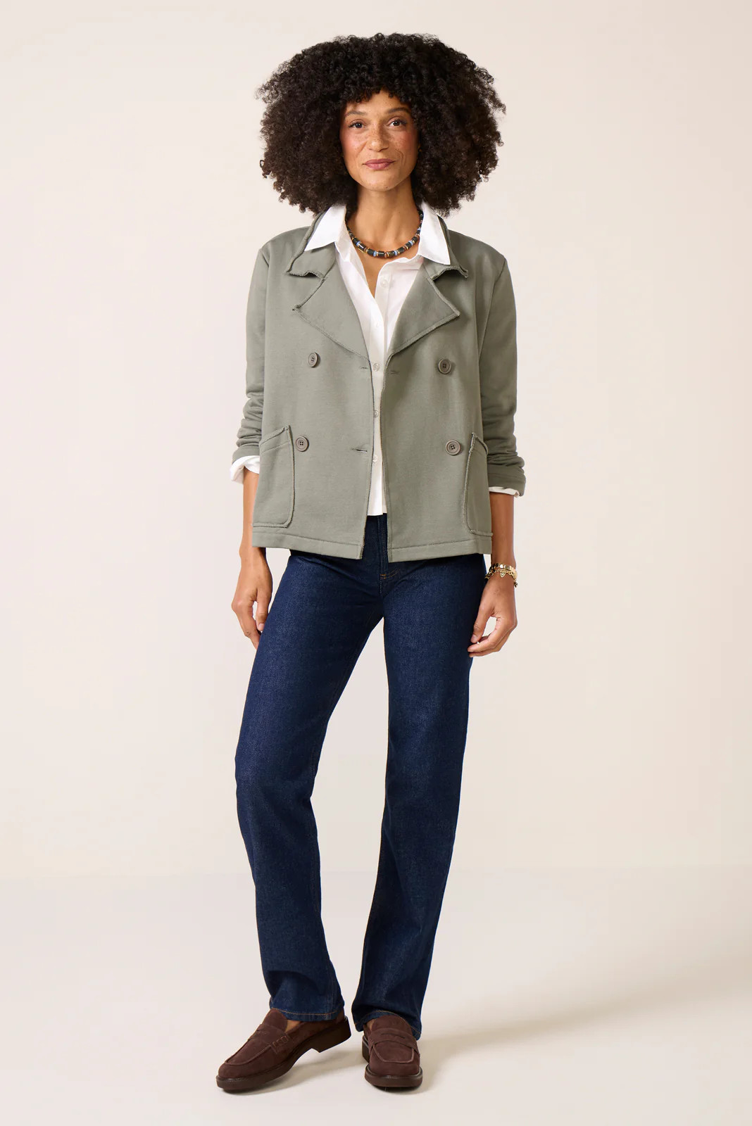 Diana French Terry Blazer | Evereve
