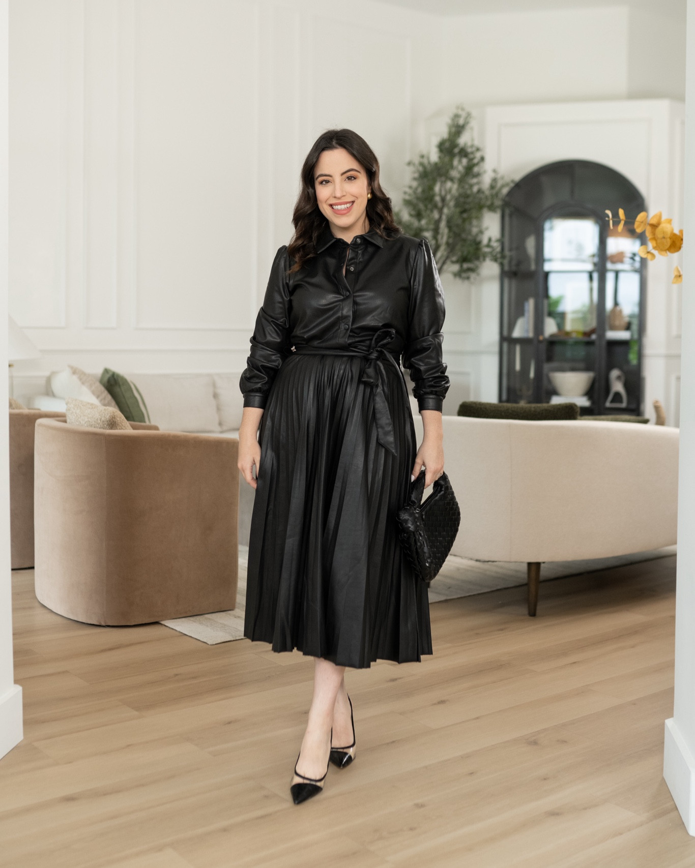 A chic faux leather dress for Fall! Under $60 and also comes in a beautiful camel color. Bump friendly! 

@walmartfashion #WalmartPartner #WalmartFashion 

#LTKFindsUnder50 #LTKFindsUnder100 #LTKStyleTip