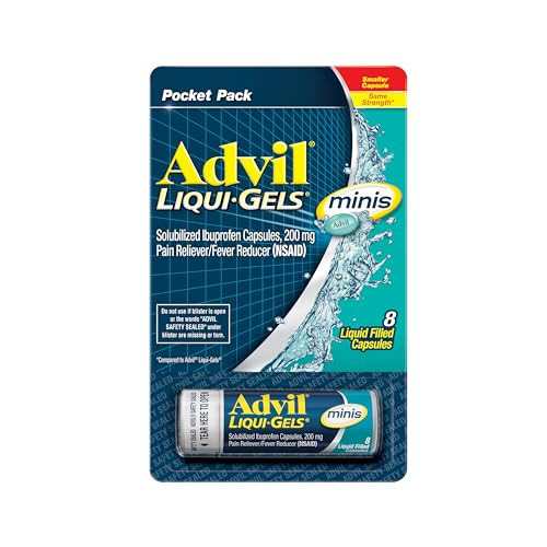 Advil Liqui-Gels minis Pain Reliever and Fever Reducer, Pain Medicine for Adults with Ibuprofen 200mg for Pain Relief - 8 Liquid Filled Capsules | Amazon (US)