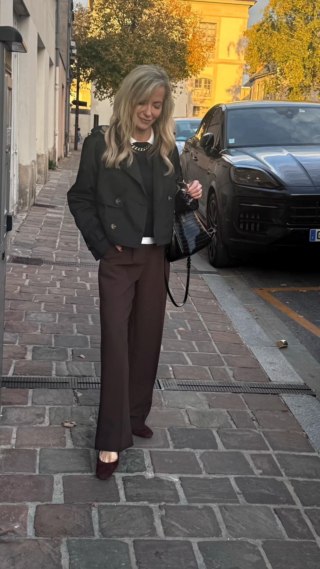 Polished layers for fall in Champagne, France — cropped jacket, wide-leg trousers, and burgundy suede pumps. Sophisticated neutrals that travel beautifully. 🍷

#LTKTravel #LTKStyleTip #LTKOver40
