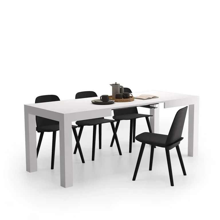 Mobili Fiver, First Extendable Table, Ashwood White, Made In Italy | Walmart (US)