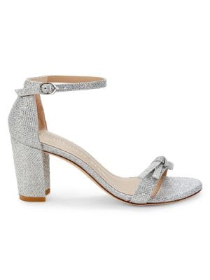 Nearlynude Textured Bow Ankle Strap Sandals | Saks Fifth Avenue OFF 5TH