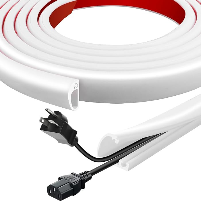 Silicone Cord Hider for Wall,118" Self-Adhesive Wire Hider for Cords,Side Open Cable Raceway Kit ... | Amazon (US)