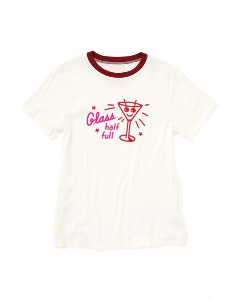 Glass Half Full Ringer Tee | ban.do Designs, LLC