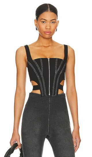 Draya Corset Top en Black | Revolve Clothing (Global)