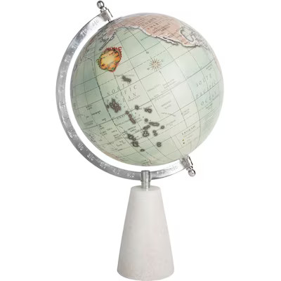 allen + roth White Aluminum/Marble Modern Decorative globe | Lowe's
