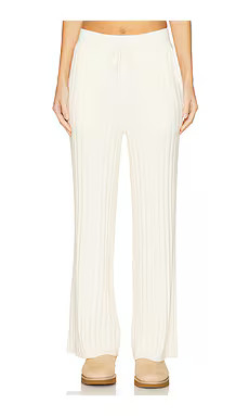 Varley Simeon Wide Rib Knit Trouser in Egret from Revolve.com | Revolve Clothing (Global)