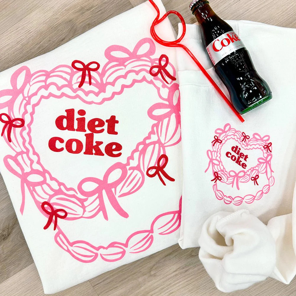 'Diet Coke Heart Cake' Front & Back Crewneck Sweatshirt | United Monograms