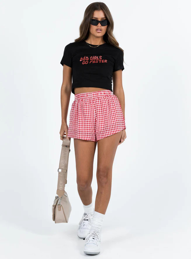 Beach House Shorts Red / White Gingham | Princess Polly US
