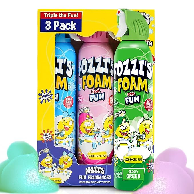 FOZZI'S Mixed Bath Foam Soap for Kids (3 Pack) - Fun Aerosol Spray - Squishy Bubble Soap for Play... | Amazon (US)