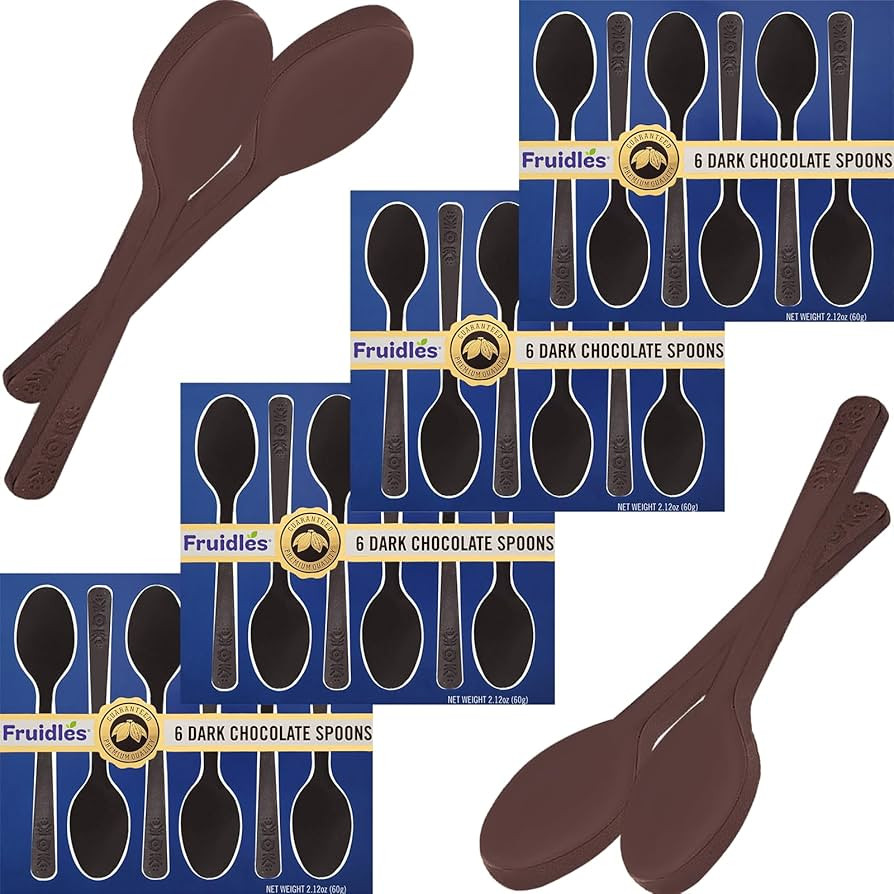 Fruidles Dark Chocolate Spoons, Candy Hot Chocolate Stirring Edible Spoons, Gourmet Cocoa Stirrer... | Amazon (US)