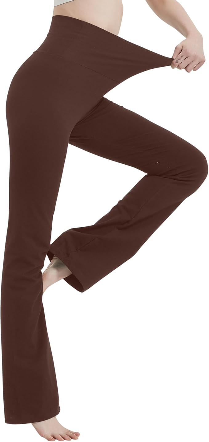 MC&LO Cotton Spandex High Rise Bootcut Flare Yoga Pants Legging(Regular Size/Plus Size) S-4XL (36... | Amazon (US)