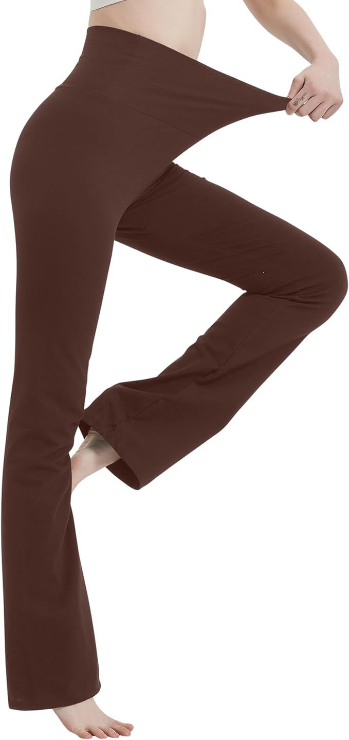 MC&LO Cotton Spandex High Rise Bootcut Flare Yoga Pants Legging(Regular Size/Plus Size) S-4XL (36... | Amazon (US)