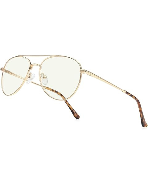 Dollger Fake Glasses Clear Lens Non-prescription Metal Frame Classic Square fashion Aviator Eyegl... | Amazon (US)