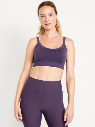 Light Support Fluid Seamless Ribbed Sports Bra | Old Navy (US)