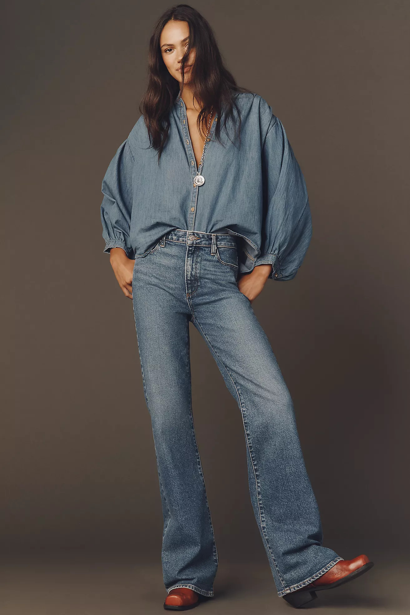 PAIGE Sofia Mid-Rise Flare Jeans | Anthropologie (US)