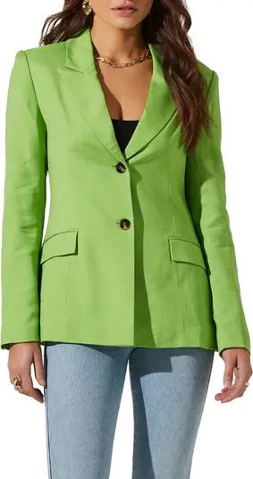 Fitted Linen Blend Blazer | Nordstrom