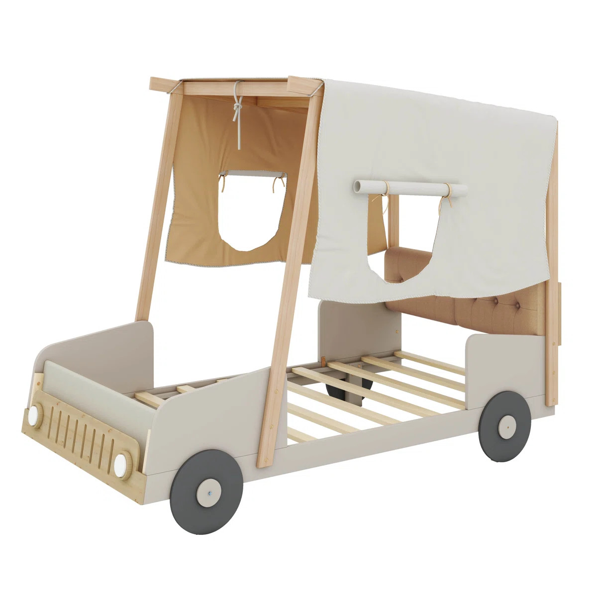 Alidis Car Bed with Pillow, Ceiling Cloth and LED | Wayfair North America