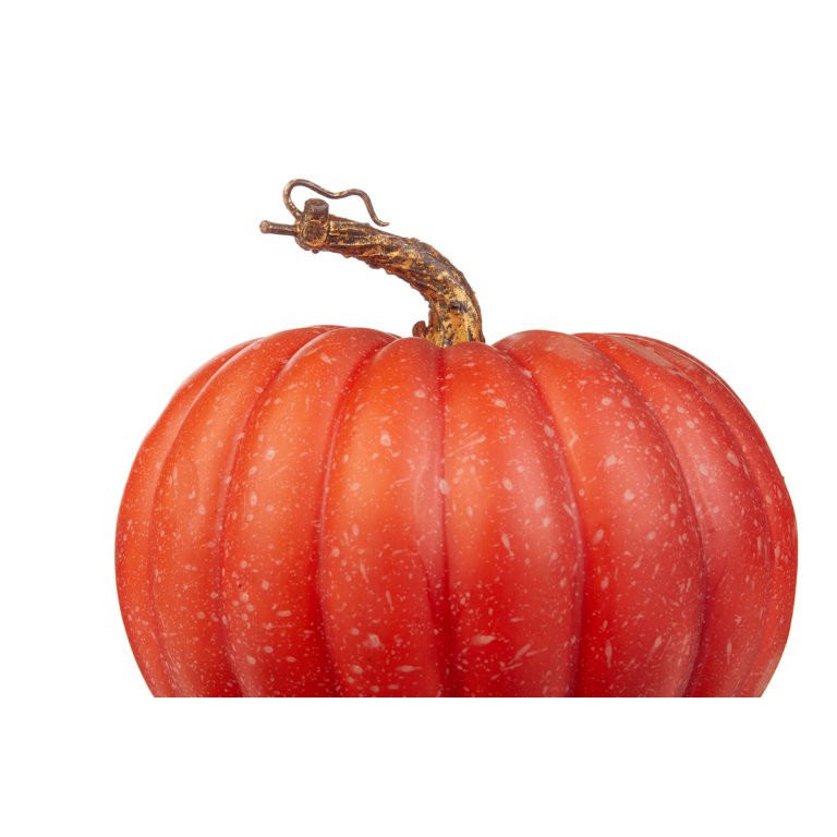 Way to Celebrate Harvest Short Orange Pumpkin with Gold Wash – 8” x 7” | Walmart (US)