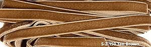 Vintage 3/8'' Velvet Ribbon -,- Made in Swiss #150 Tan Brown 3/8'' Velvet, 10 yds) | Amazon (US)