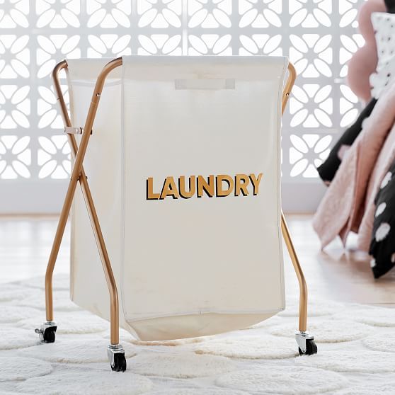 The Emily & Meritt Rolling Laundry Hamper | Pottery Barn Teen