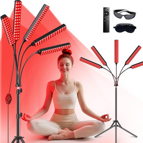 Red Light Therapy for Face and Body, Red Infrared Light Therapy Lamp with Stand Led 660nm Red Light-Therapy& 850nm Infrared Light Device for Body Gift for Her | Amazon (US)