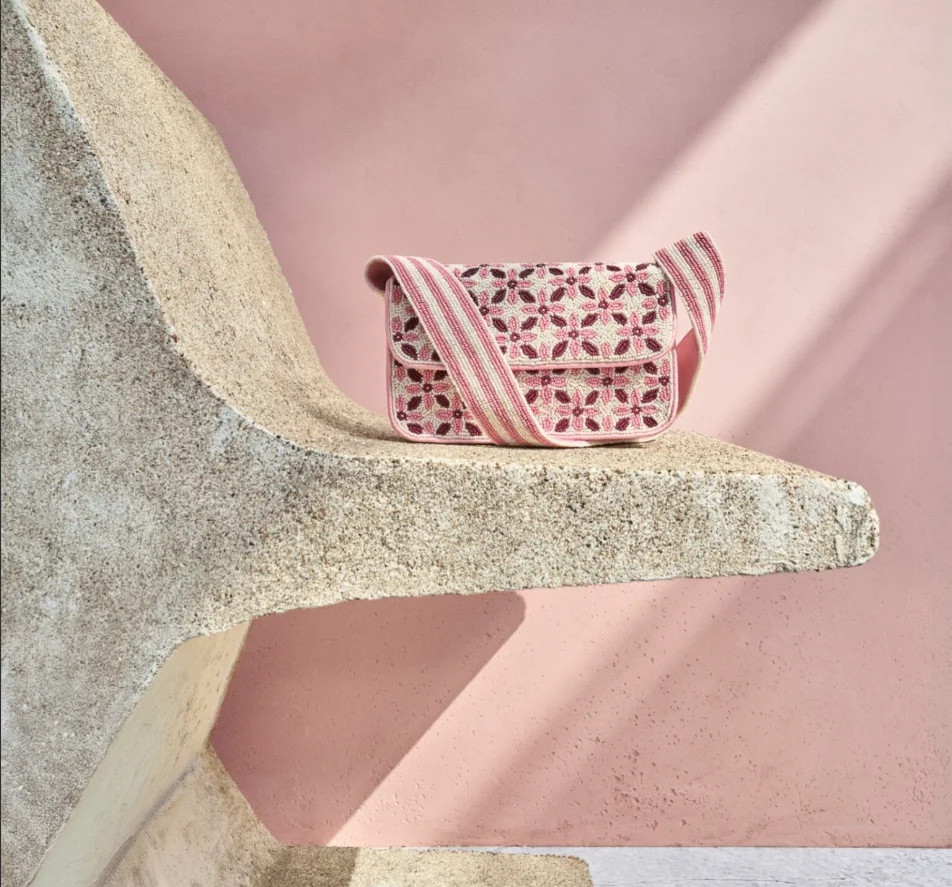 Scoop Women's Beaded Flap Shoulder Bag, Pink Print | Walmart (US)