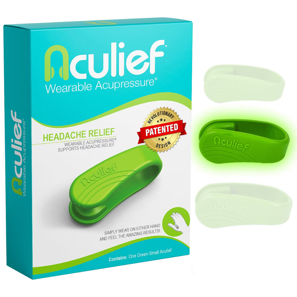 Aculief Award Winning Natural Headache, Migraine, Tension Relief Wearable - 1 Pack - (Small, Gree... | Target