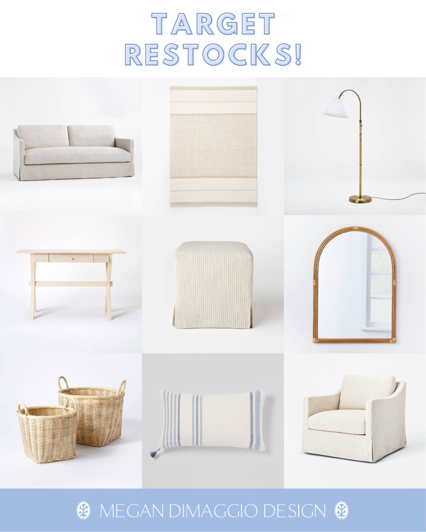 Hope you’re having the best Friday!! I have some midday Target restocks & deals to share with you!!

Starting with both of these dupe Pottery Barn slope arm sofa and swivel chair!! They’re best sellers and highly rated so don’t wait to snag!! 🏃🏼‍♀️🏃🏼‍♀️🏃🏼‍♀️

Plus these baskets, console and rattan arch mirror are all on sale right now! 🙌🏻 even more restocked linked too! 🤍

#LTKunder100 #LTKsalealert #LTKhome