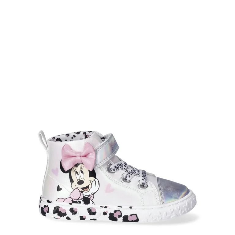 Disney Toddler Girls Minnie Mouse High Top Sneakers, Sizes 7-12 | Walmart (US)