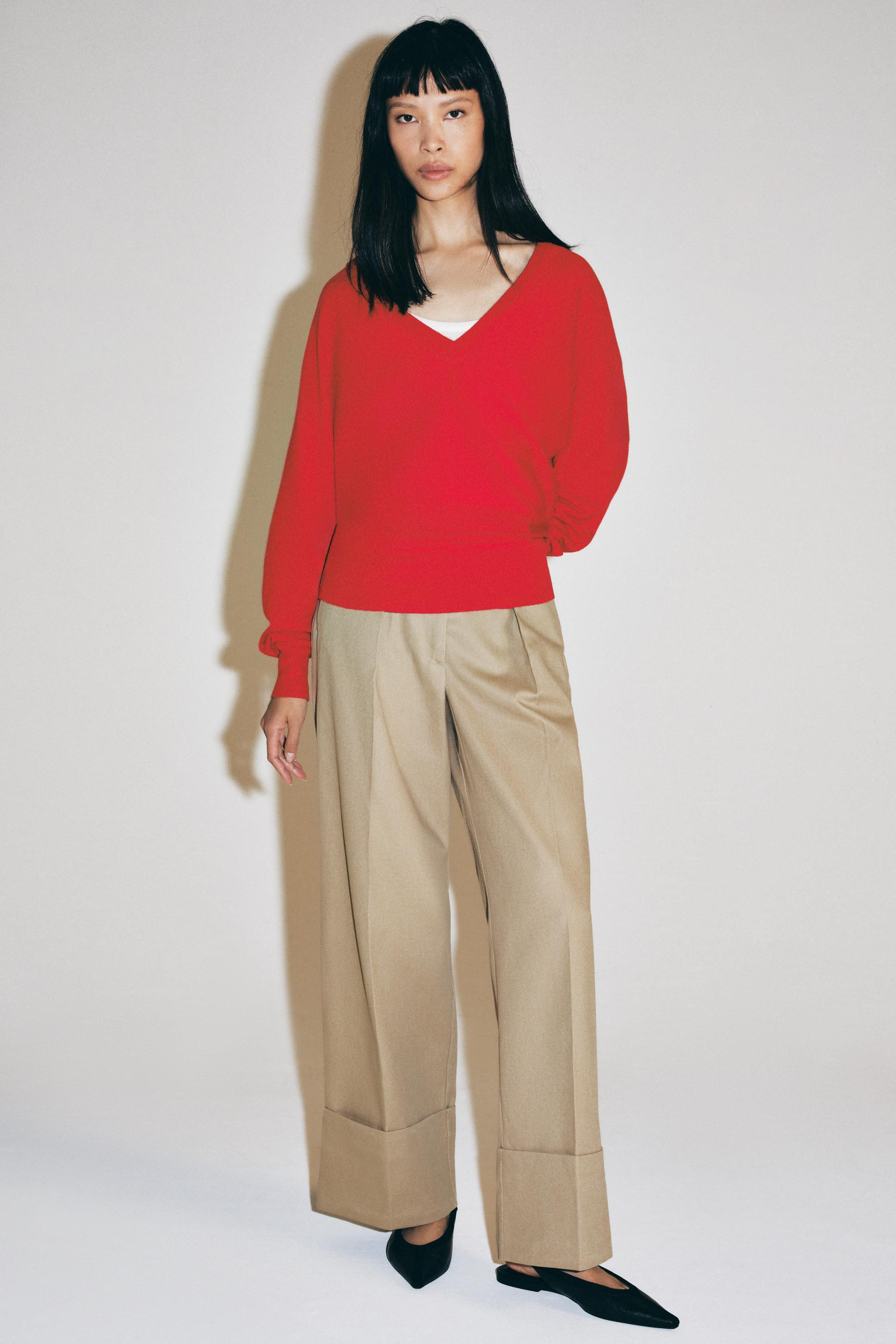 V-NECK WOOL BLEND JUMPER | Zara UK