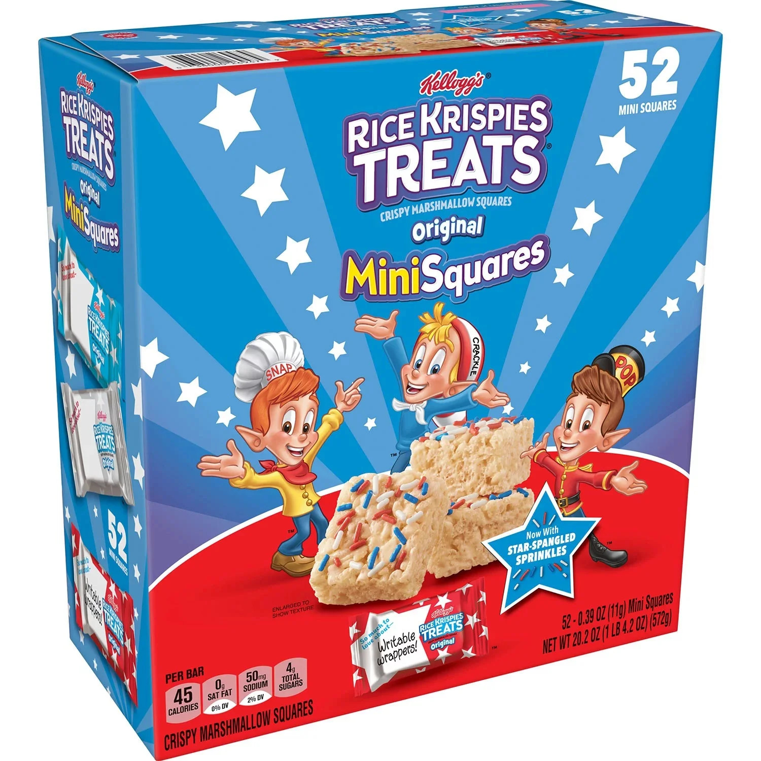 Kellogg's Rice Krispies Treats Star-Spangled Sprinkles Mini-Squares (52 Count) | Walmart (US)