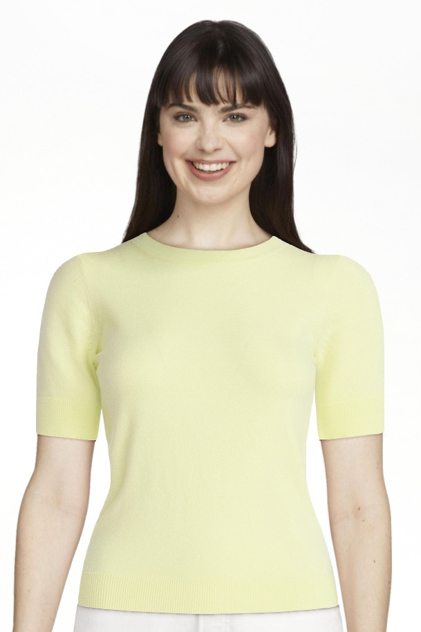 Free Assembly Women's and Women's Plus Cozy Yarn Shrunken Sweater Tee with Short Sleeves, Solid &... | Walmart (US)