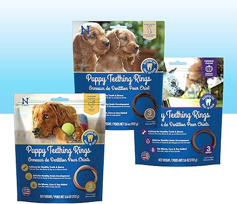 N-Bone Puppy Teething Rings 3 Count Bag Variety Pack, Chicken & Pumpkin & Peanut Butter Flavor, T... | Amazon (US)