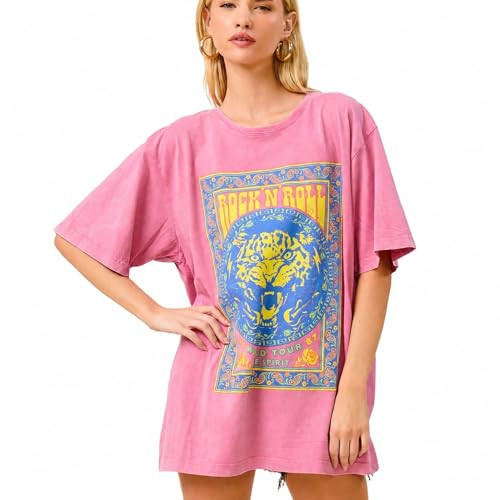 Women\u2019s Premium Oversized Vintage Graphic T Shirt \u2013 Mineral Washed Relaxed Fit Boho Wes... | Amazon (US)