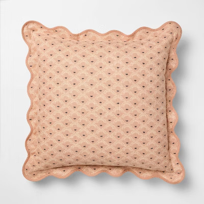 Square Geo Pattern with Scalloped Edge Peach - Threshold™ designed with Studio McGee | Target