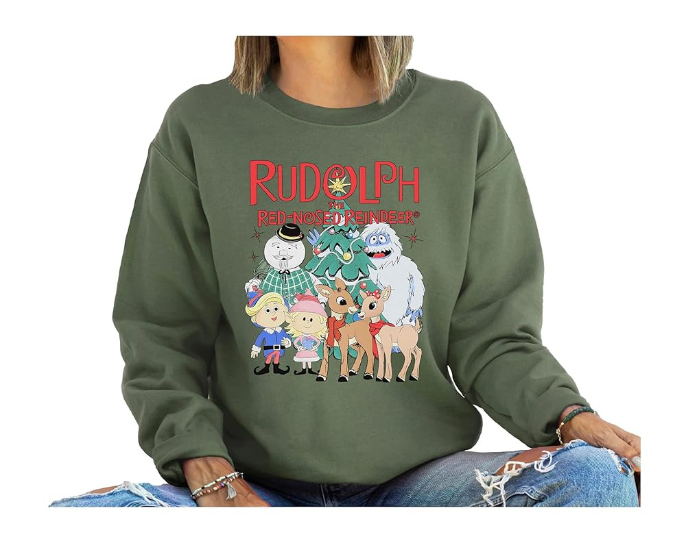 Rudolph The Red Nosed Reindeer Christmas Sweatshirt, Rudolph Xmas Sweatshirt, Rudolph Christmas S... | Amazon (US)