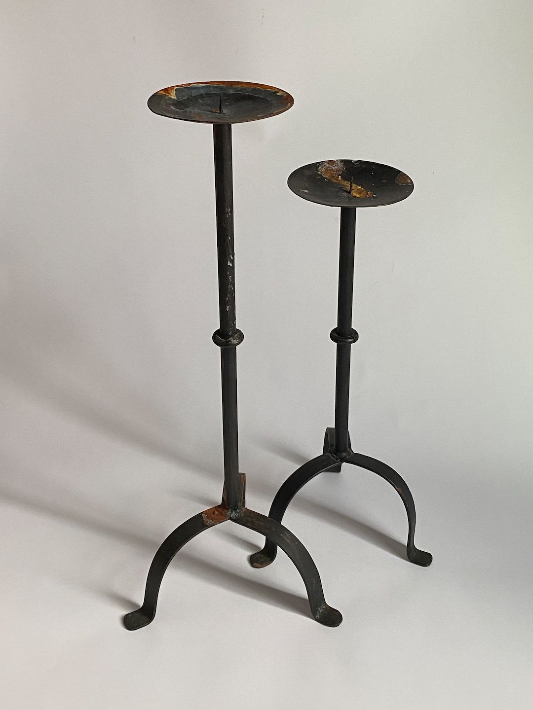 Vintage Wrought Iron 3-footed Pillar Candle Holder, Set of 2 - Etsy | Etsy (US)