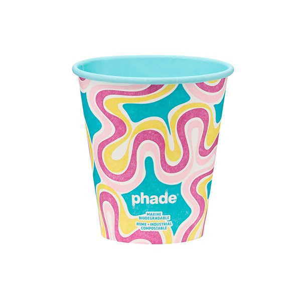 Phade Marine Biodegradable and Compostable Paper Hot Cups with Lids, 12 oz, Squiggle Multi Color,... | Walmart (US)