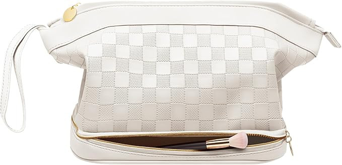 Large Makeup Bag, Double Layer Makeup Bag Organizer, Toiletry Bag For Women, Cosmetic Travel Bag,... | Amazon (US)